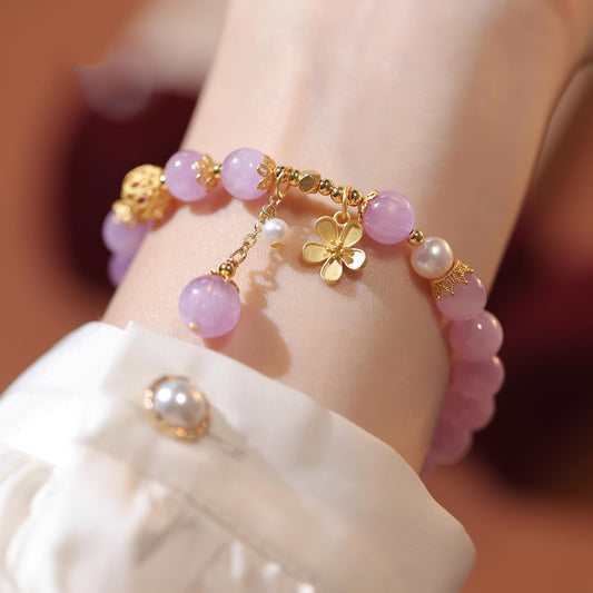 Single Circle Purple Lithium Glow String With Flower Pendant