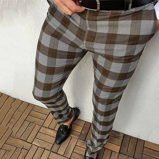 Men's New Multicolor Casual Check Pants