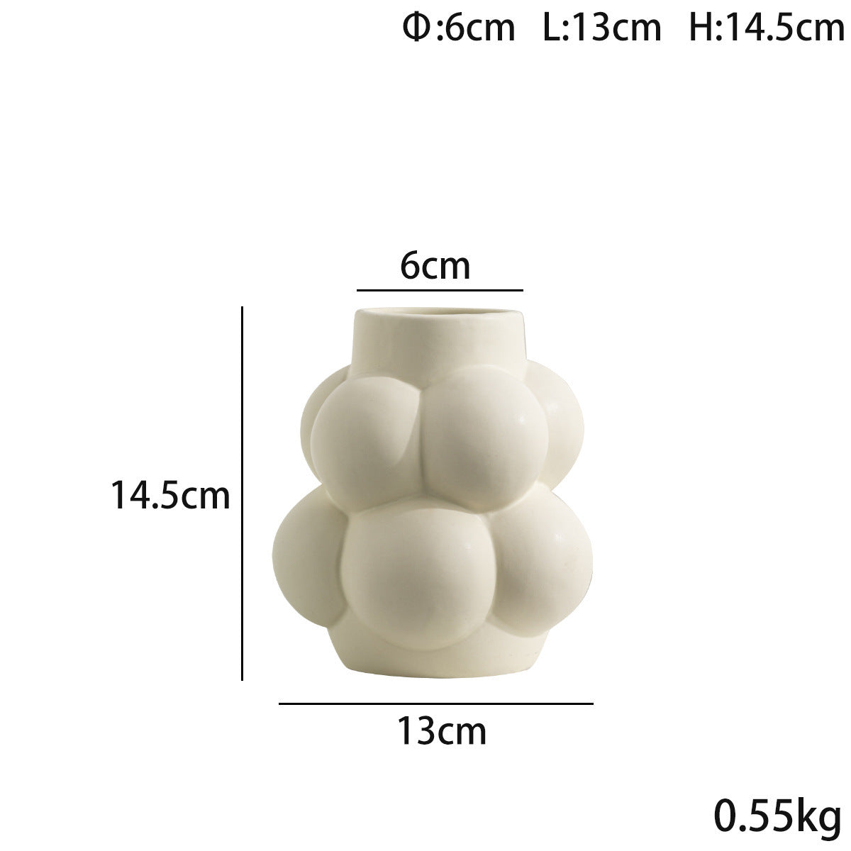 Simple Modern Bubble Ball Ceramic Vase Special-shaped Flower Container High-grade Indoor Soft Decoration