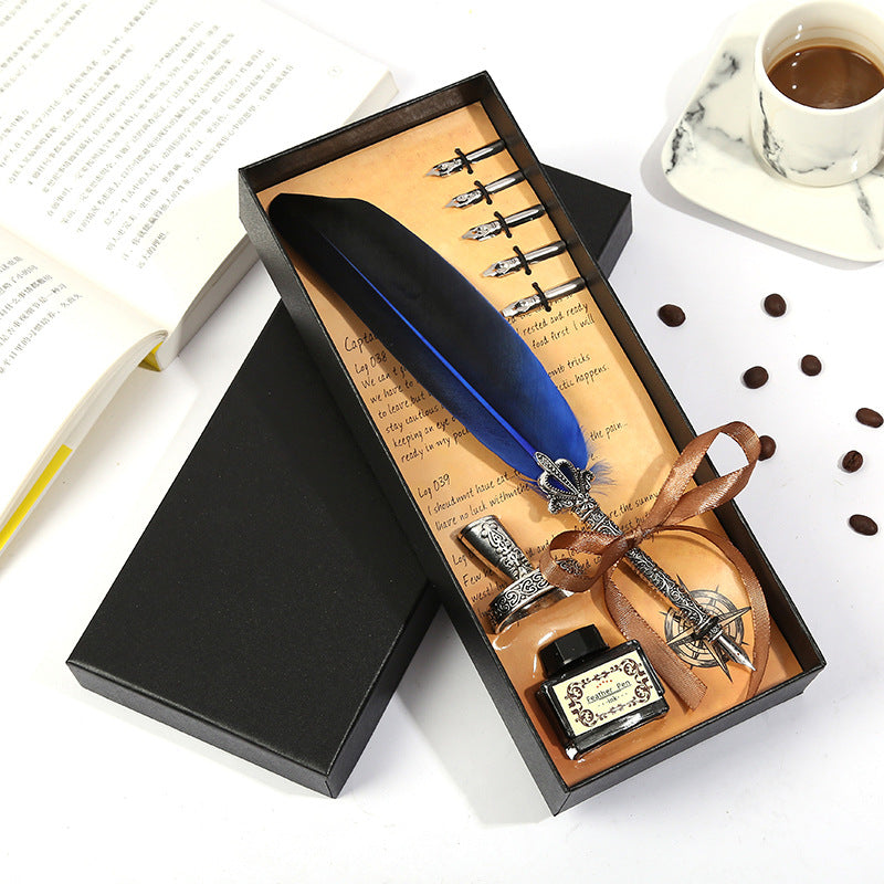 Gift Box Retro Metal Dip Pen