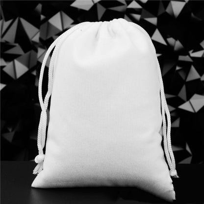 Flannel Drawstring Jewelry Solid Drawstring Pocket