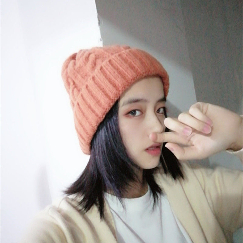 Simple Solid Color Twist Women's Knitted Hat