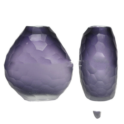 Irregularly Carved Ground Glass Vase Soft Decoration