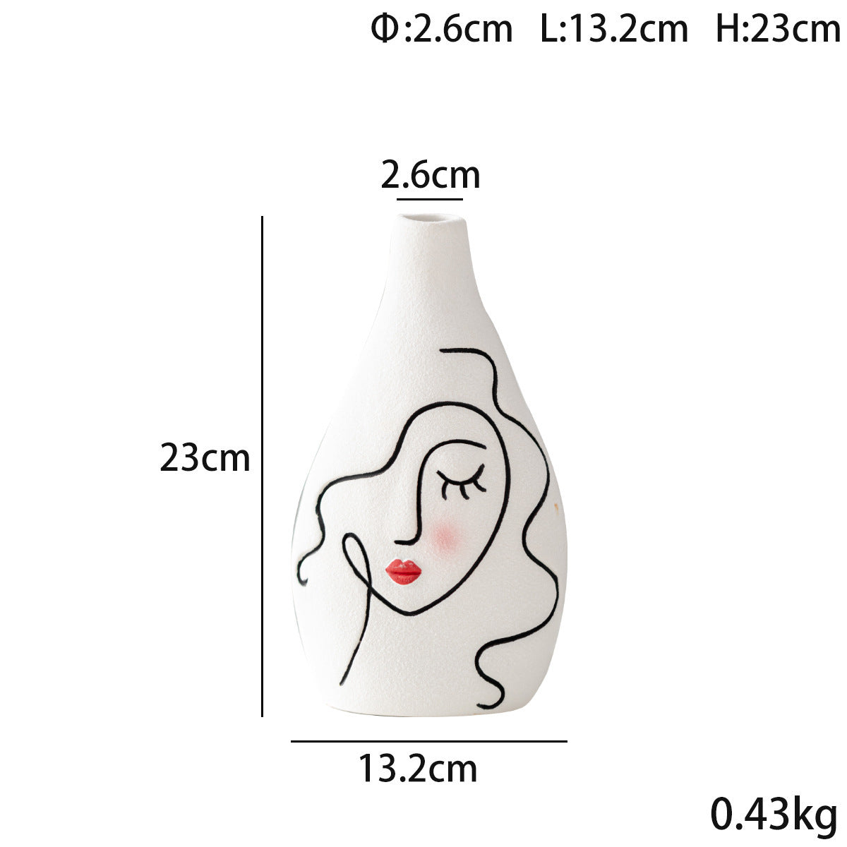 Hand-painted Face Plain Burning Ceramic Vase Soft Decoration