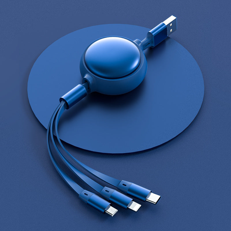 The Data Cable Is Suitable For Apple Android Type-c Three-in-one Silicone Telescopic Charging Cable