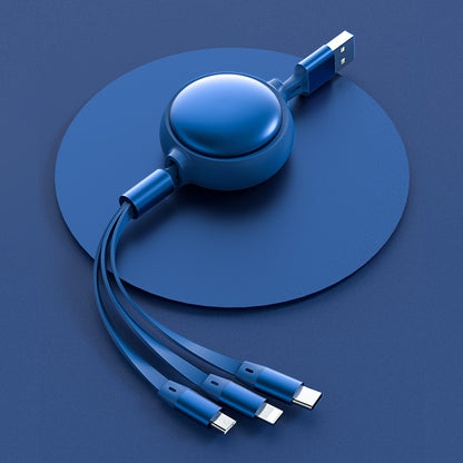 The Data Cable Is Suitable For Apple Android Type-c Three-in-one Silicone Telescopic Charging Cable
