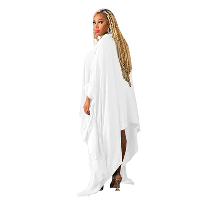 Plus Size Blouse Irregular Batwing Sleeve Dress