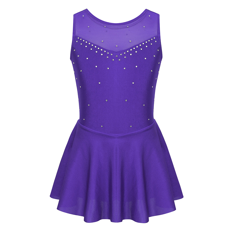 Girls Figure Skating Performance Wear Sleeveless Skirt