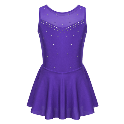 Girls Figure Skating Performance Wear Sleeveless Skirt