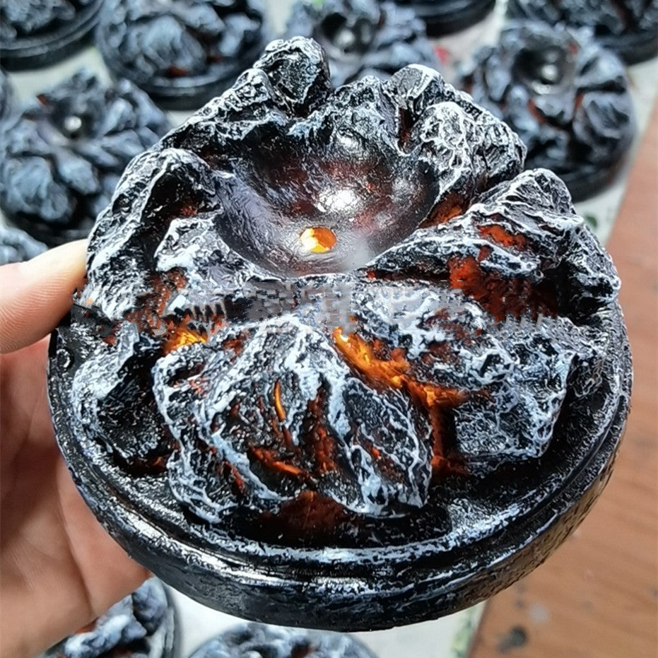 LED Lava Dragon Egg Ornamental Collection Decor Dinosaur Egg Statue Resin Dragon Egg Crystal Minerale Gemstone Reiki Home Decor
