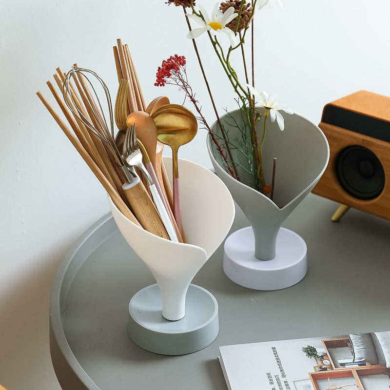 Chopsticks Cage Funnel Vegetable Drain Storage Box Spoon