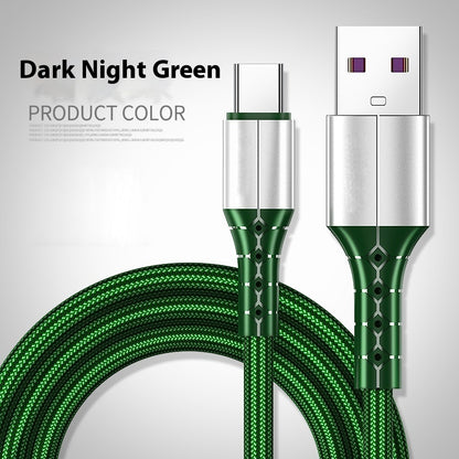 Android TYPE-C Super Fast Charge 5A Nylon Braided Mobile Phone Charging Cable