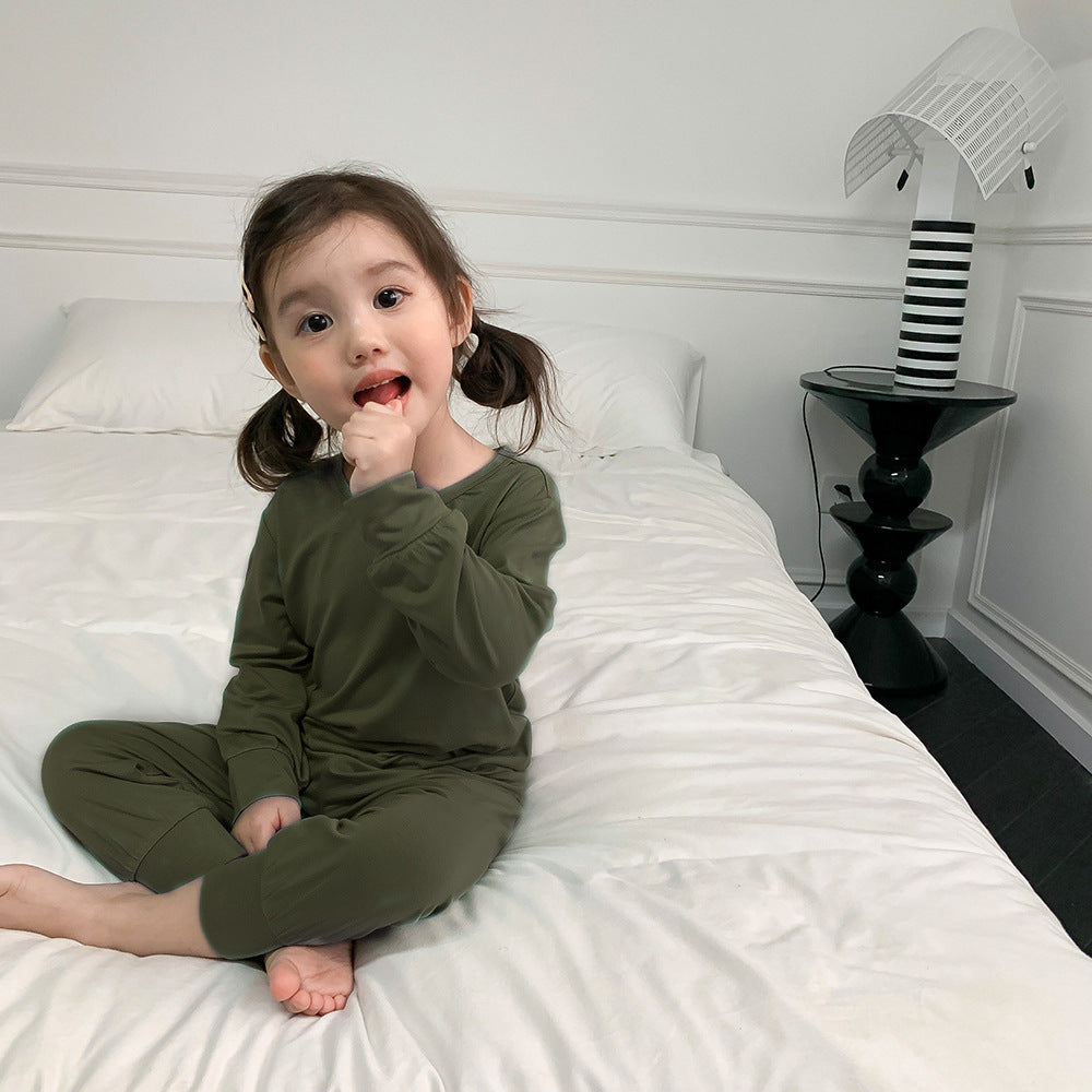 Children's Clothing Modal Bellyband Homewear Solid Color Air Conditioning Clothes