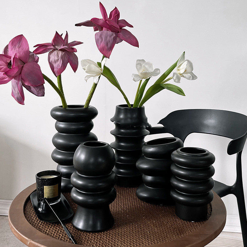 Modern Minimalist Creative And Slightly Luxury Silver Vase Ceramic Ins Style