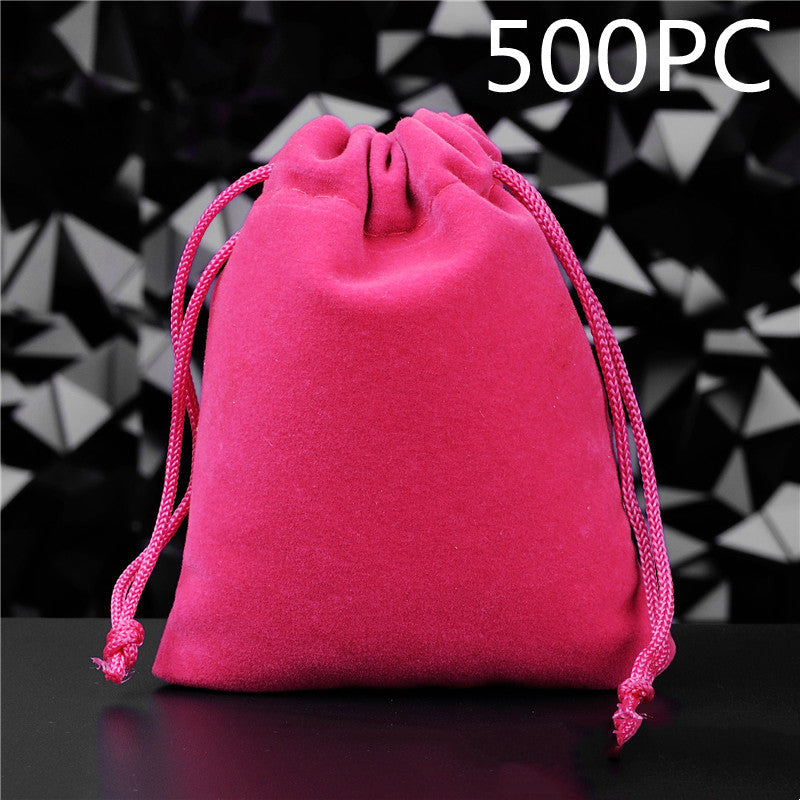 Flannel Drawstring Jewelry Solid Drawstring Pocket