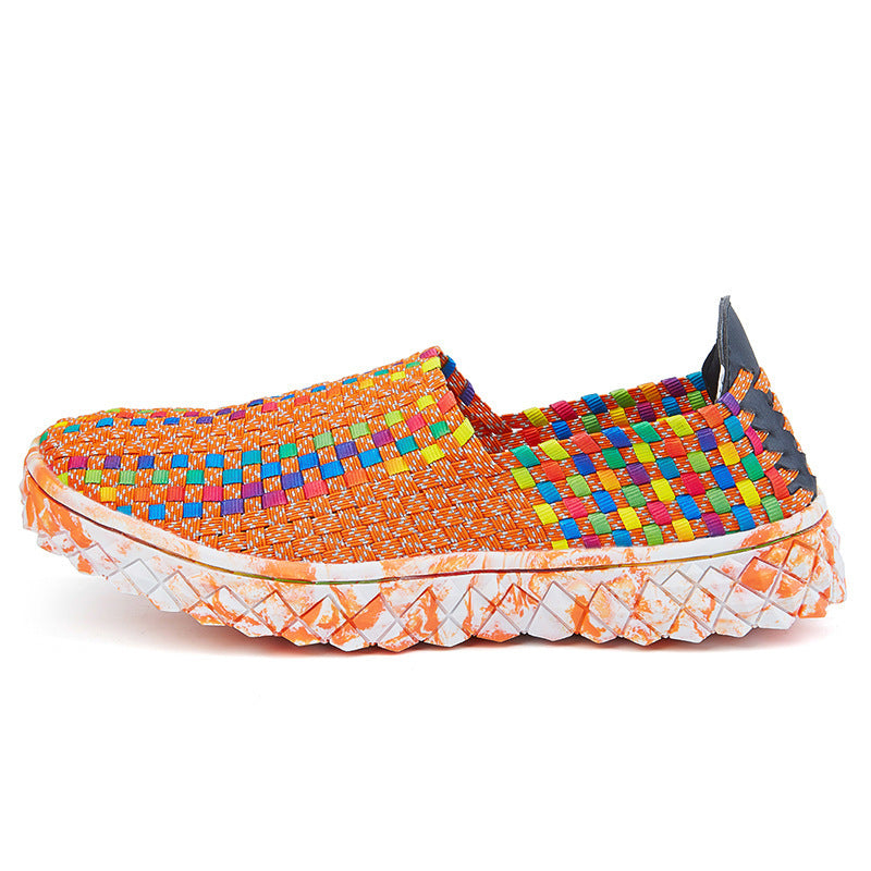Braided Shoes Men's Casual Sports Shoes Elastic Loafers