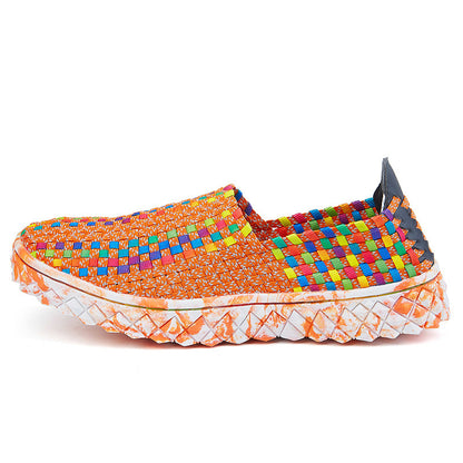Braided Shoes Men's Casual Sports Shoes Elastic Loafers
