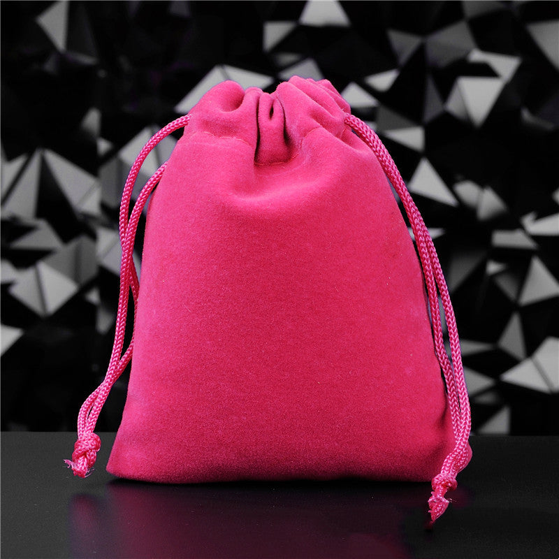 Flannel Drawstring Jewelry Solid Drawstring Pocket