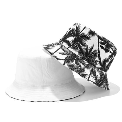 Printed Double-sided Bucket Hat Outdoor Travel Sun Visor