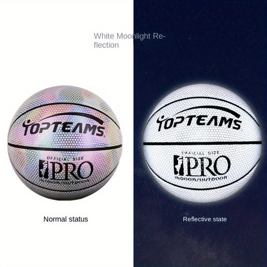 Net Popular Holographic Luminous Reflective Basketball Pu Wear-resistant Creative Fluorescent Basketball No. 7