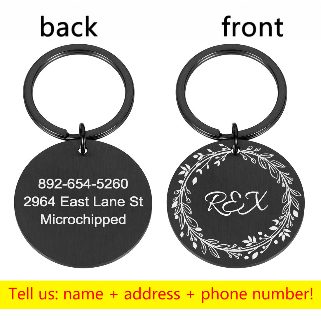 Round Metal Pet Brand Titanium Steel Brand