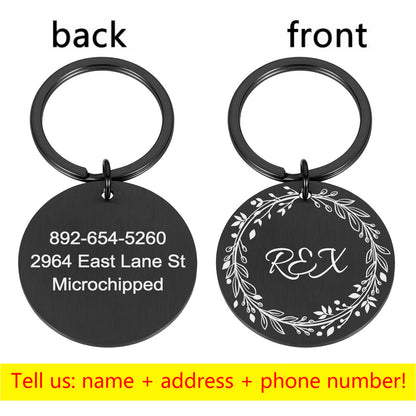 Round Metal Pet Brand Titanium Steel Brand