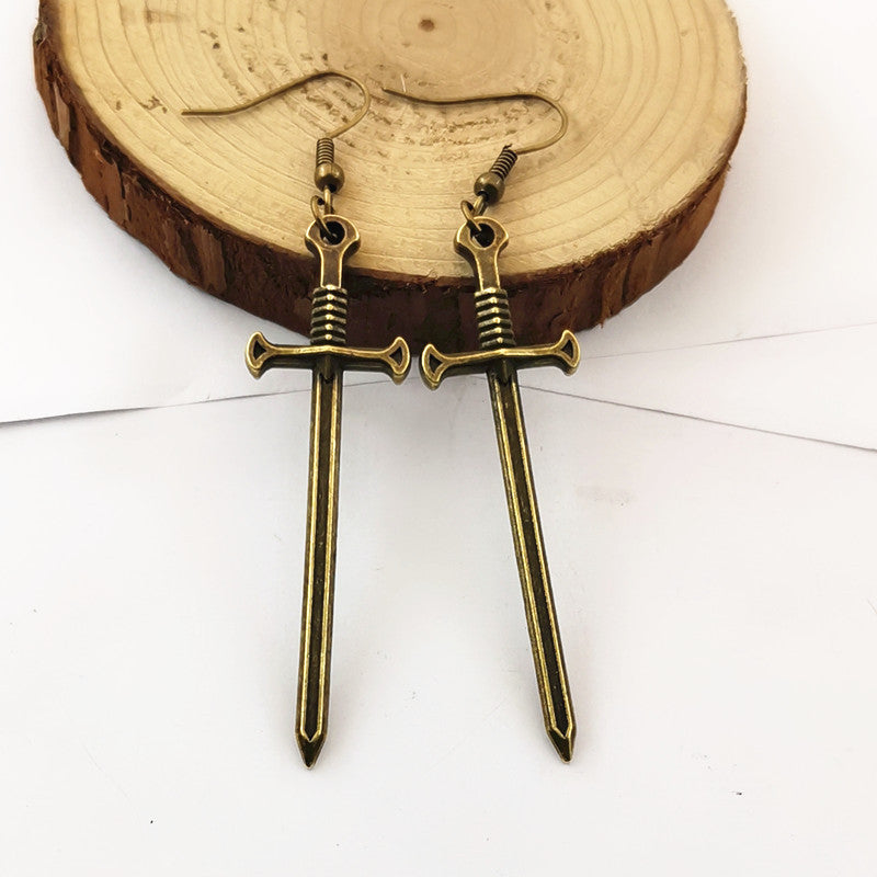Fashion Owl Sword Ladies Vintage Sword Earrings