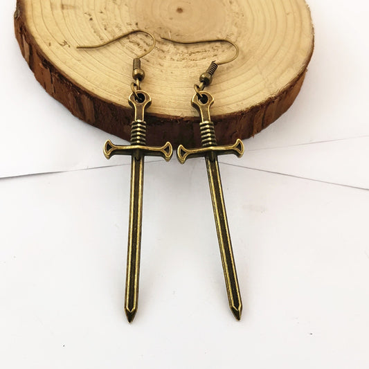 Fashion Owl Sword Ladies Vintage Sword Earrings