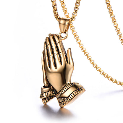 Men's Double-handed Titanium Steel Necklace Personalized Stainless Steel