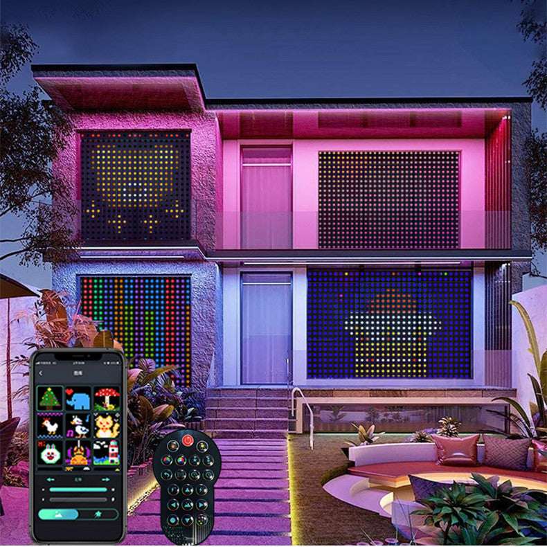 Smart Curtain Light RGB Phantom Color Dot Control Leather Wire Light Bluetooth DIY Programming Subtitle Light