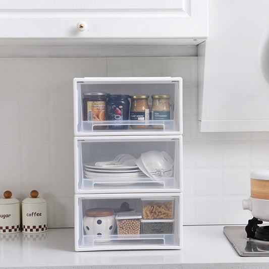 Drawer Type Plastic Transparent Wardrobe Storage Box Finishing