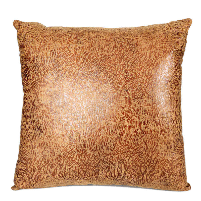 Retro Leather Sofa Pillowcase Cover With Gilded Backrest Cushion