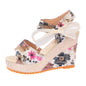 Sandals Women Wedge Heel Lace Lace High Heel Women Shoes - FLIPSTYLEZLLC