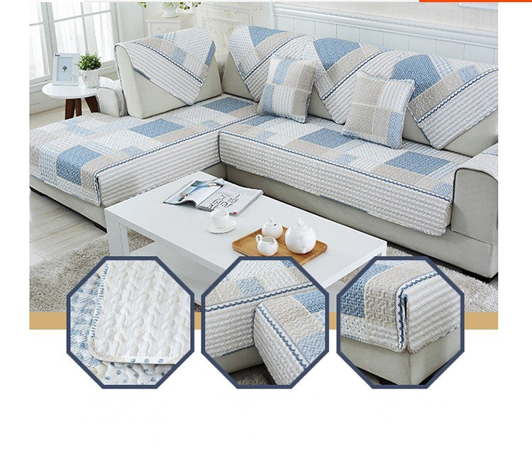 High-end Cotton Sofa Cushion Simple Cloth Modern Cotton Twill Four Seasons Non-slip Cushion Summer Sofa Covers