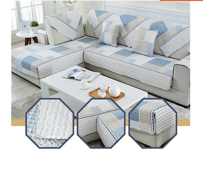 High-end Cotton Sofa Cushion Simple Cloth Modern Cotton Twill Four Seasons Non-slip Cushion Summer Sofa Covers