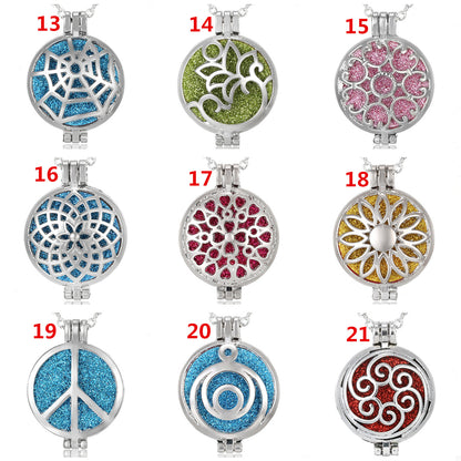 Exquisite Hollow Aromatherapy Necklace Essential Oil Diffuser Openable Photo Box Pendant