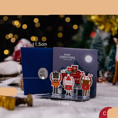 3D Three-dimensional Greeting Card Creative Christmas Eve
