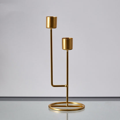 Iron Art Perforated Candlestick Table Decoration Candlelight Dinner Props