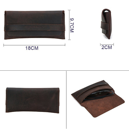 Convenient Leather Case For Horse Outdoor Travel Glasses Storage