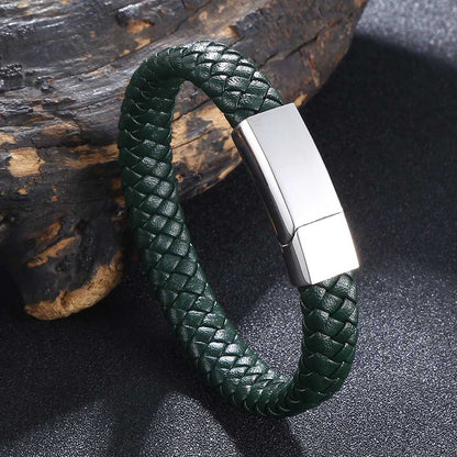 Men's And Women's Simple Casual Engraved Leather Bracelet