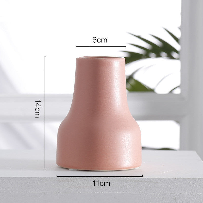 Morandi Color Nordic Style Creative Ceramic Dry Flower Vase Living Room Flower