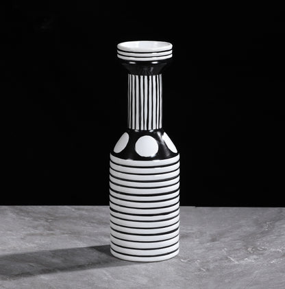 Simple Nordic Minimalism Black And White Striped Ceramic Vase