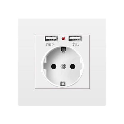 German Type Socket Wall Power Socket With Dual USB