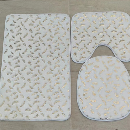 Marbled Hot Stamping Carpet Floor Mat Toilet Mat