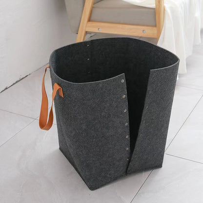Felt Storage Bucket Removable Snap Button Large Capacity Storage