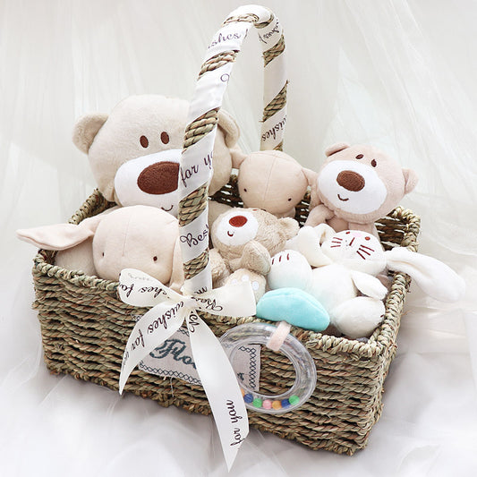 Newborn Baby Color Cotton Toy Set Gift Box