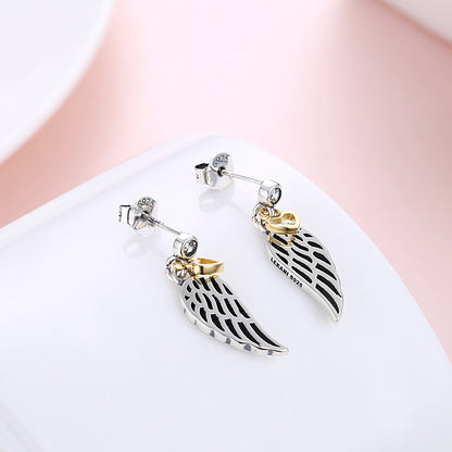Heart-shaped Wings Ladies S Diamond Earrings
