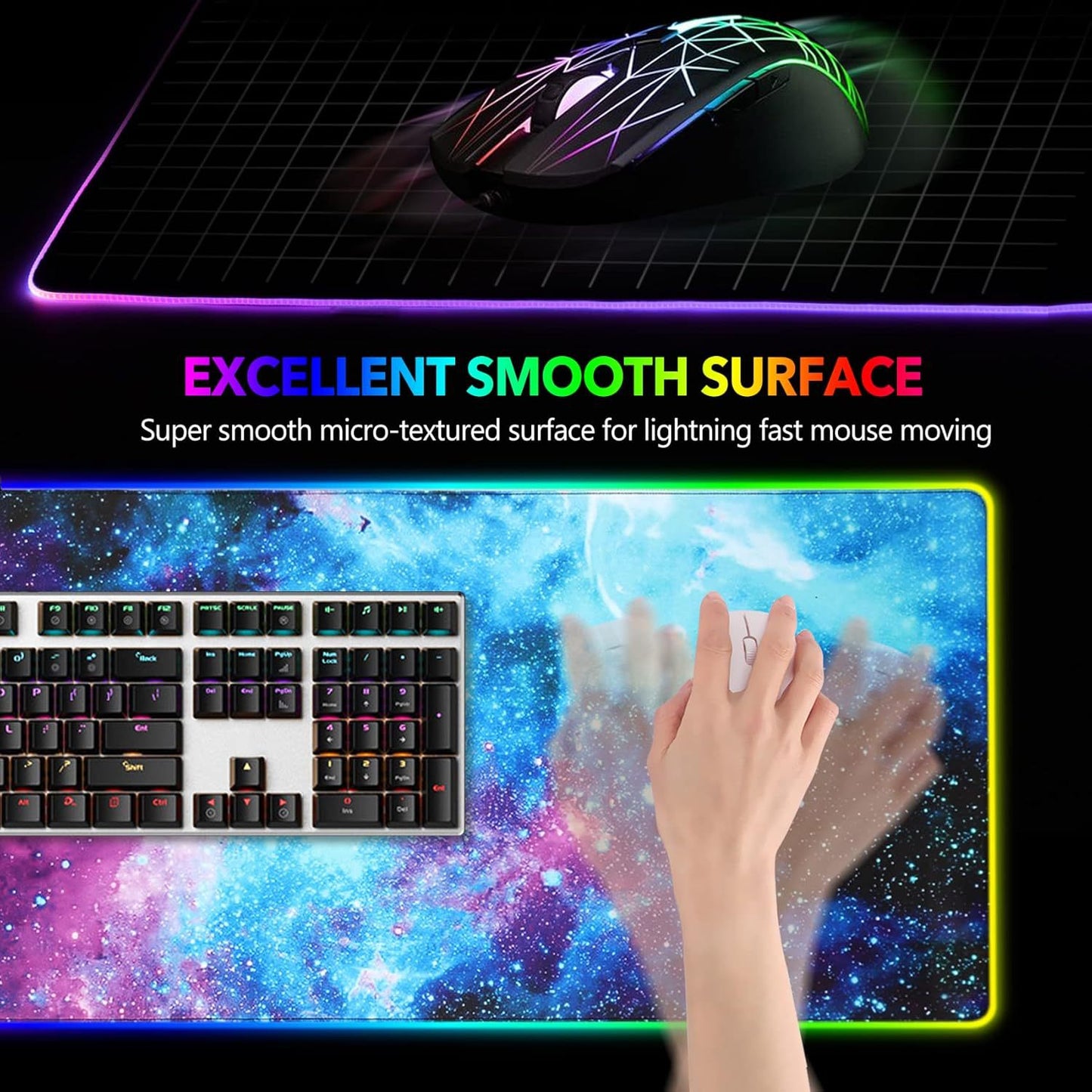 Gaming And Office USB RGB Backlit Mouse Pad