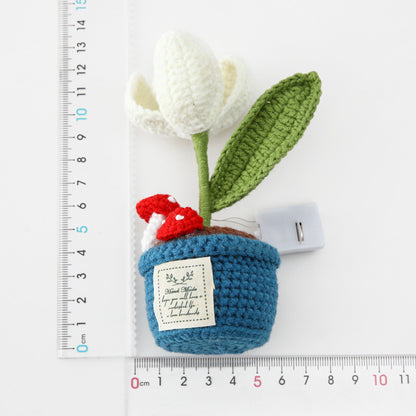 Tulip Small Night Lamp Woven Wool Potted Plant