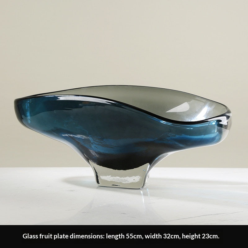 Extra-large Blue Glass Fruit Bowl Ornament